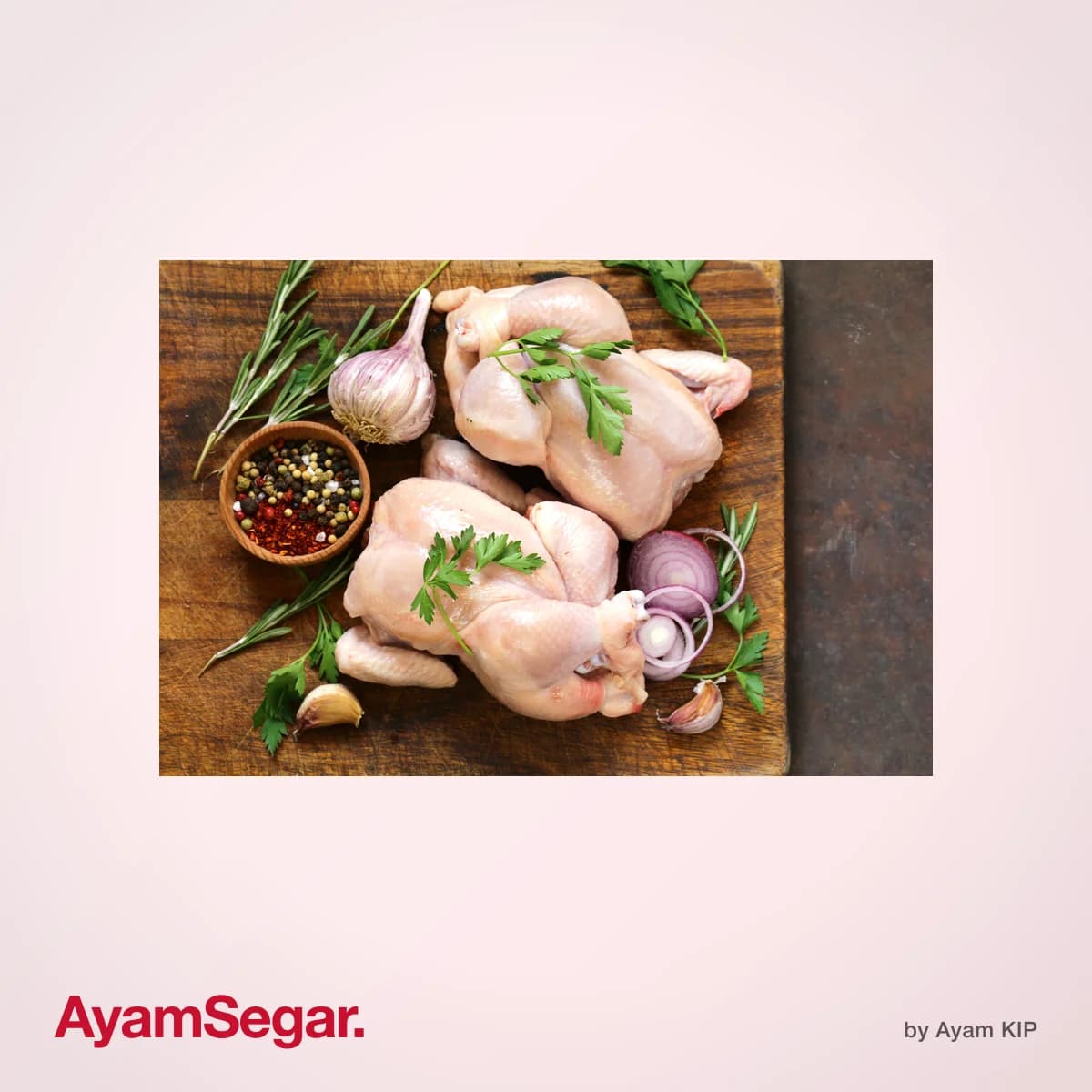 Ayam utuh halal segar — sembelih pagi di Kepong